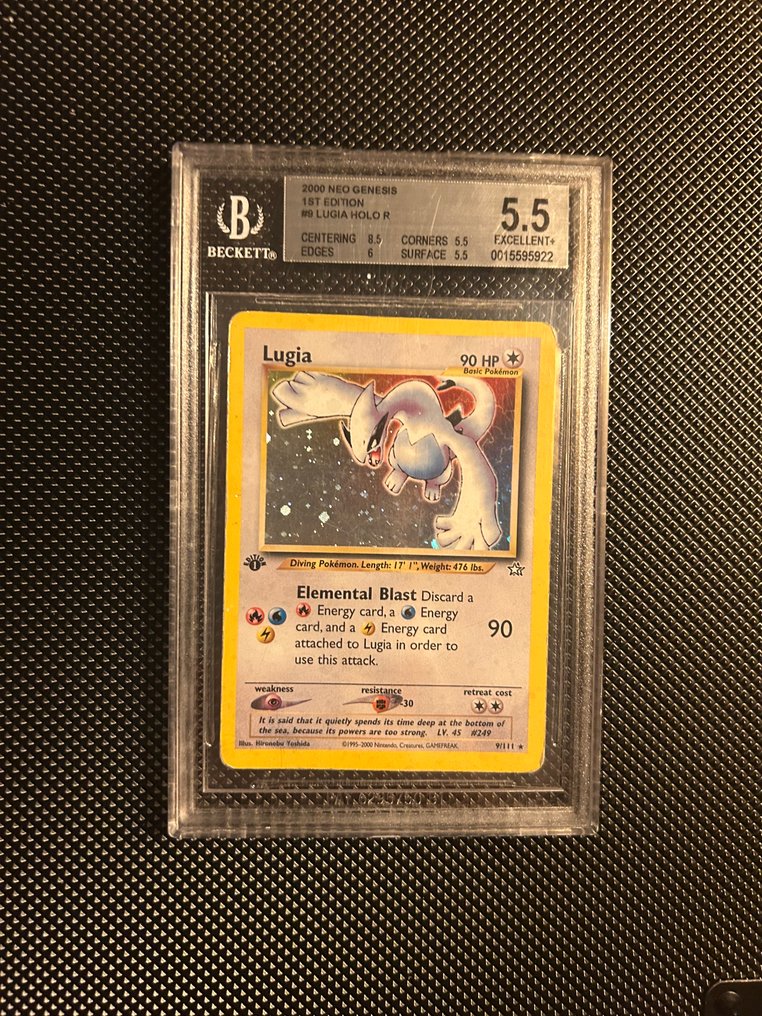 Pokémon - 1 Graded card - Lugia 9/111 Første utgave, Folie - Beckett 5.5 #1.0