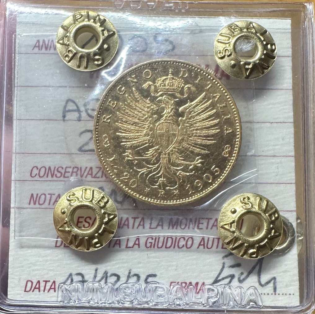 Italia, Reino Vittorio Emanuele III. 20 Lire 1905 "Aquila" #1.0