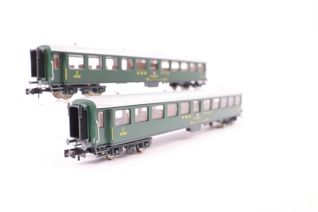 Fleischmann N - 881814 - Model train passenger carriage set (1) - Two-part set of express train carriages - SBB #1.0