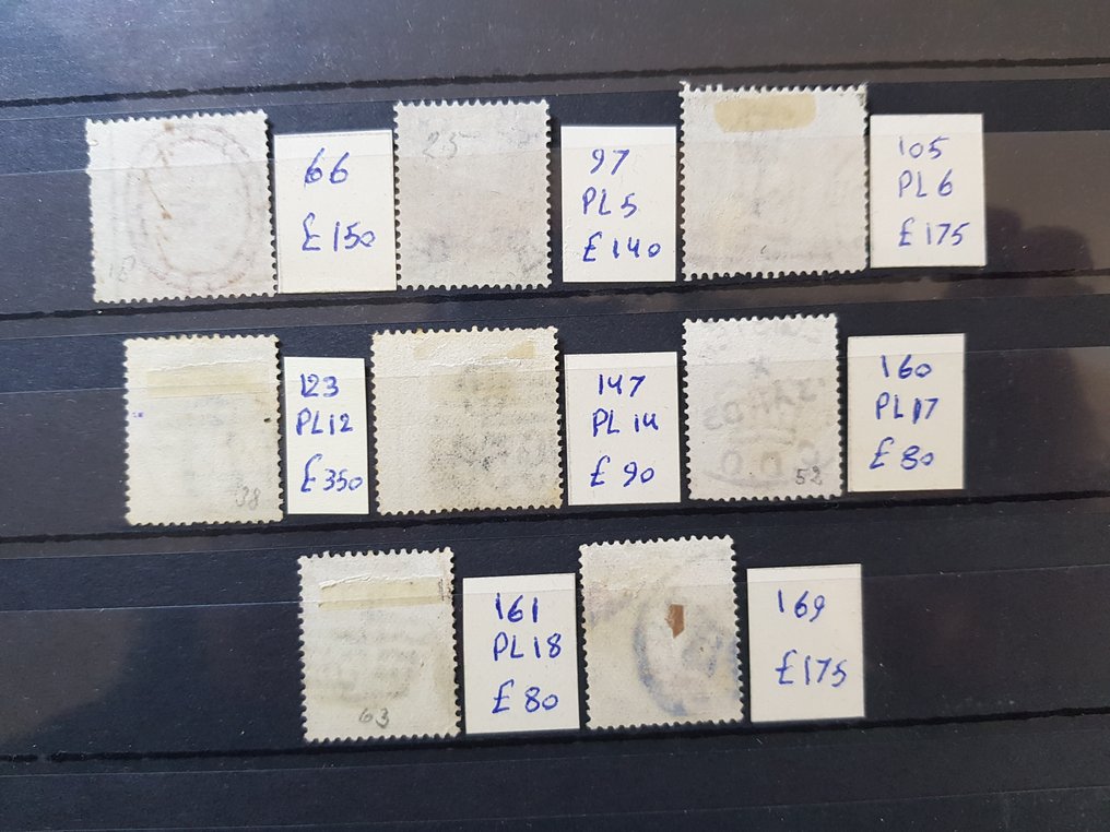 大不列顛 1855/1883 - 维多利亚女王，邮票范围在 Sg 66/169 之间。已盖章。 #4.3