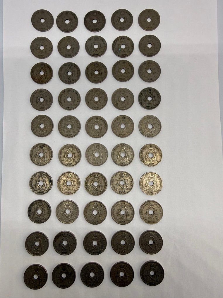 Βέλγιο. 10 Centimes 1920/1929 Lot van 50 stuks  (χωρίς τιμή ασφαλείας) #1.0