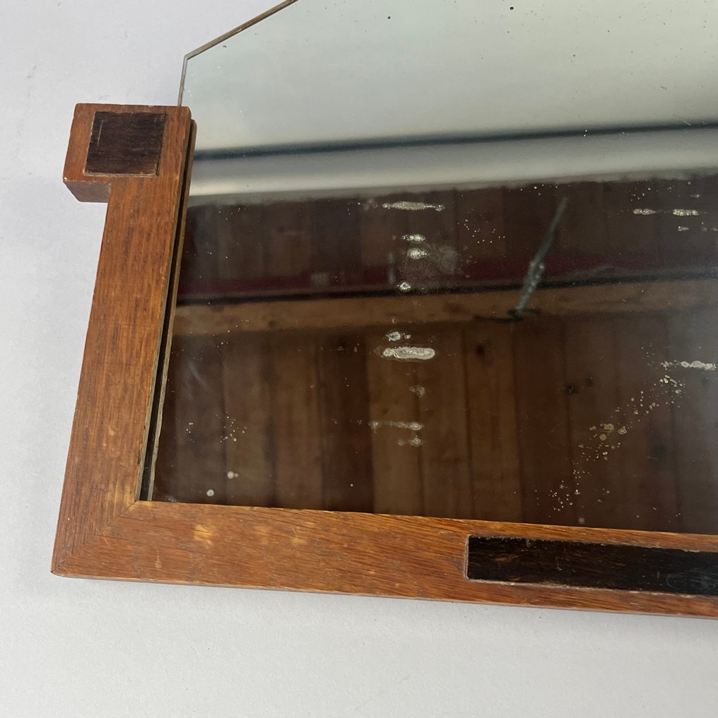 镜子- Art Deco - 阿姆斯特丹学派 - 镜子，配以橡木和乌木细节  - 木, 玻璃 #2.1