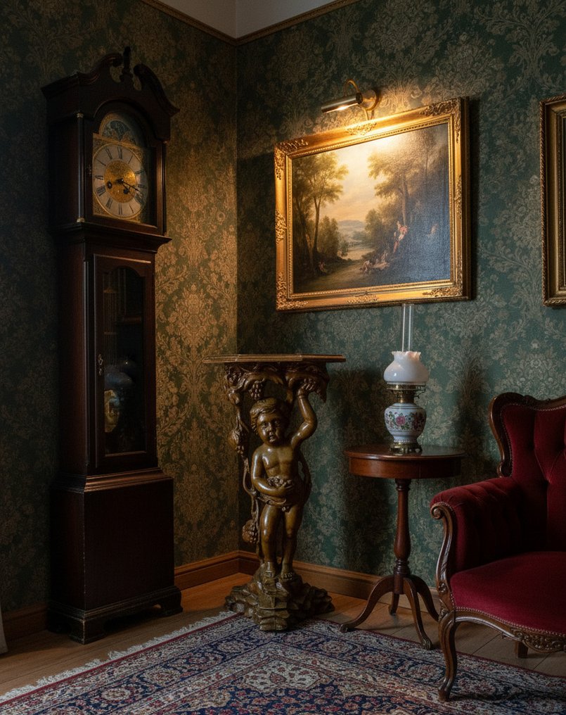 Centre de table - Bois - Petite table baroque avec putto #1.0