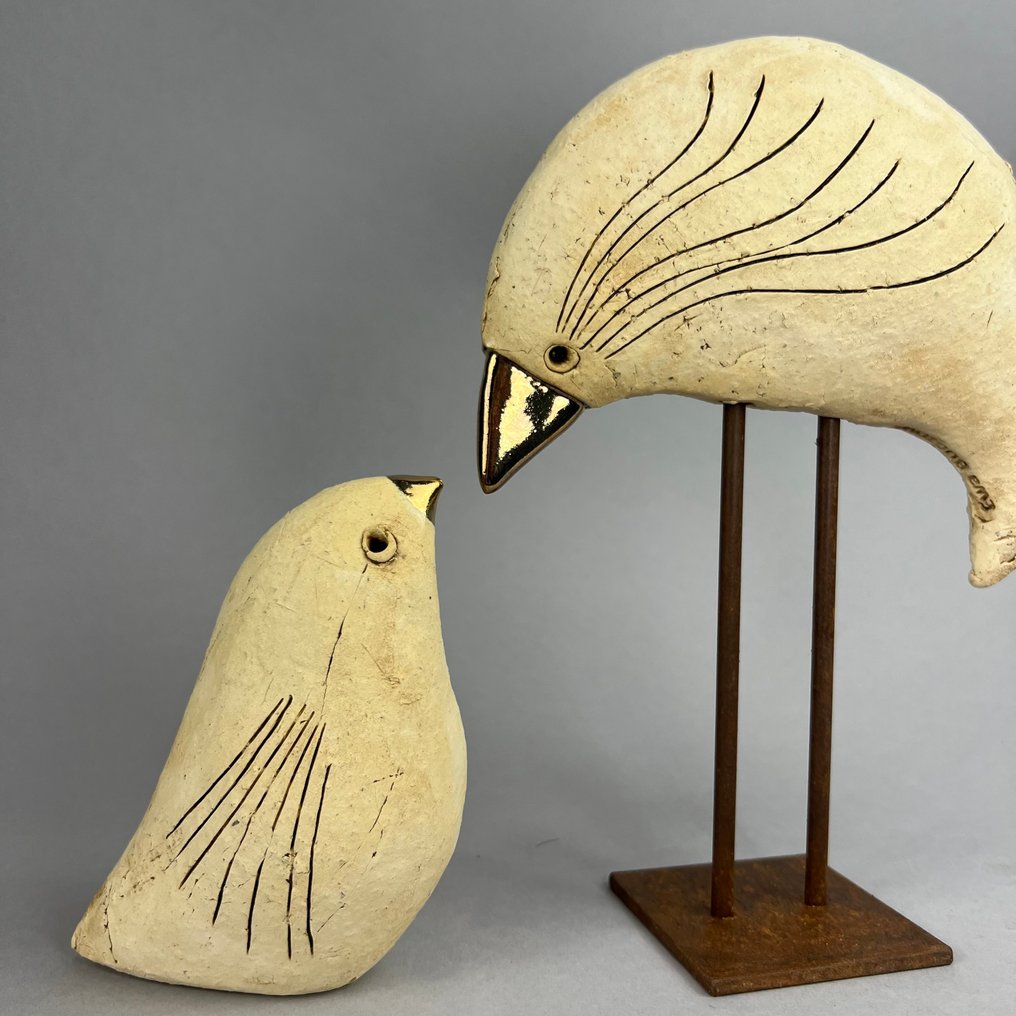 Ewa Budzowska - No reserve- 2 big  birds - (with 24carat gold) #1.0