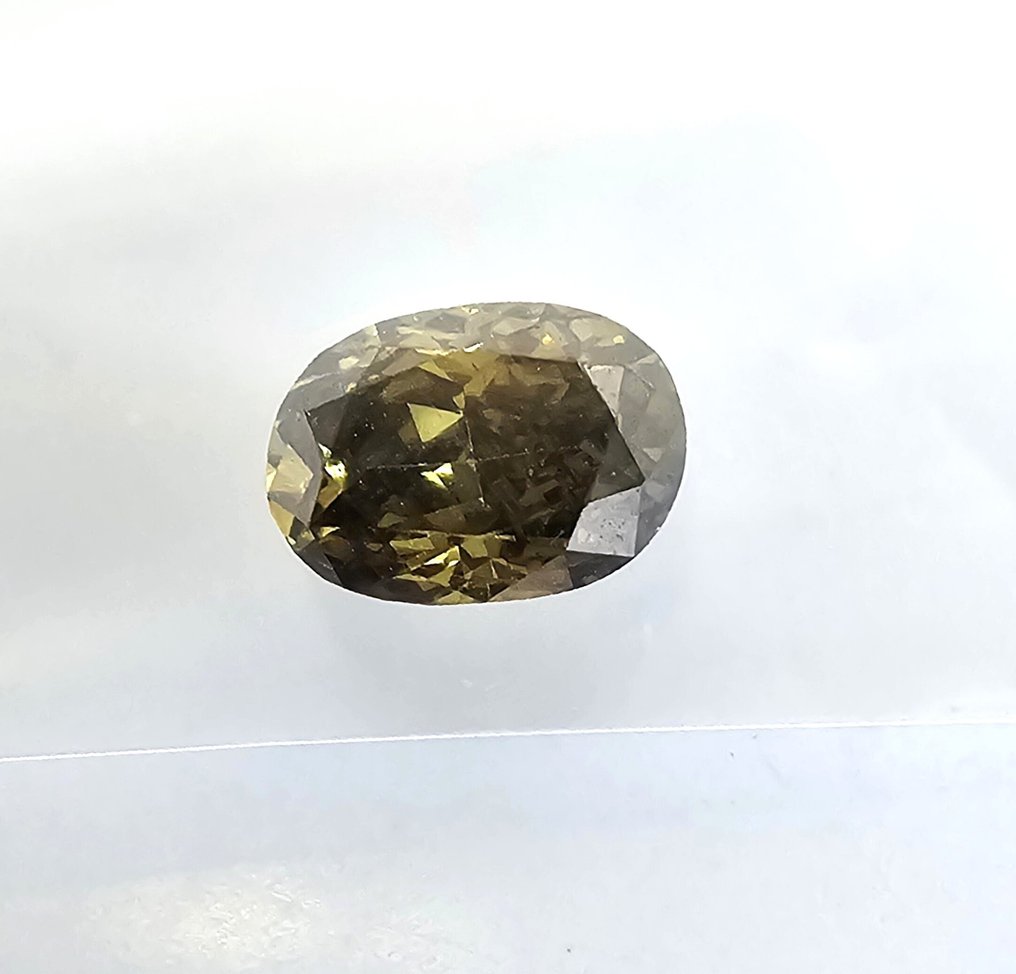 没有保留价 - 1 pcs 钻石  (天然)  - 0.26 ct - 椭圆形 - VS2 轻微内含二级 - 国际宝石研究院（IGI） - 华丽的深灰绿色 #1.0