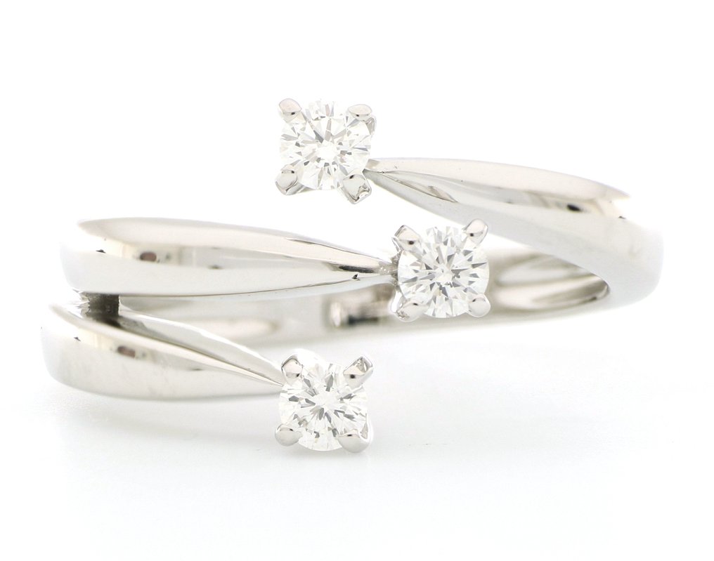 χωρίς τιμή ασφαλείας - Δαχτυλίδι - 18 καράτια Λευκός χρυσός -  0.50ct. tw. Διαμάντι (Φυσικό)  #1.0