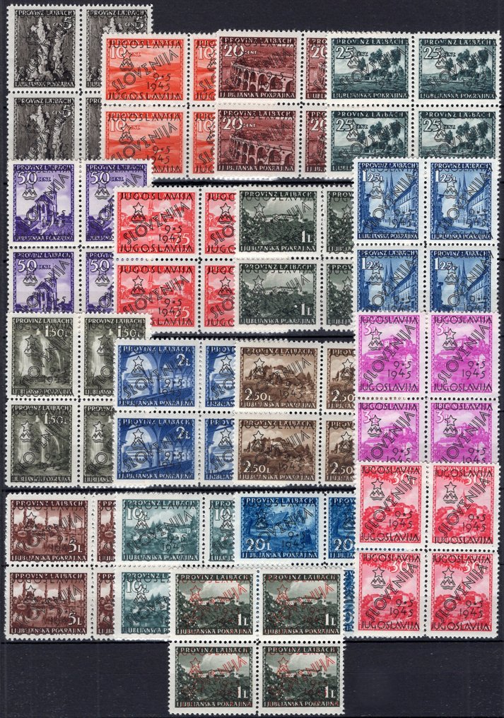 南斯拉夫  - 1945年 - 斯洛文尼亚（卢比安纳，莱巴赫）在四行诗中 - Nuovi（MNH） #1.0