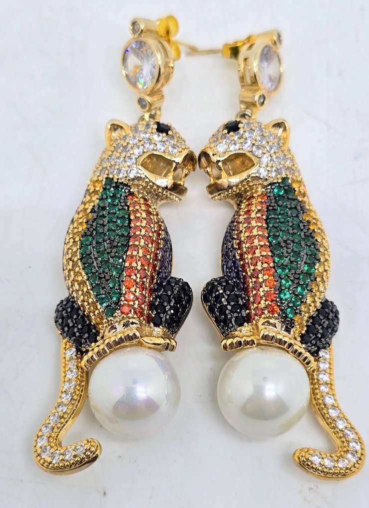 Other brand - 鍍金 - 耳環 - Panthère吊坠令人惊艳 #4.3