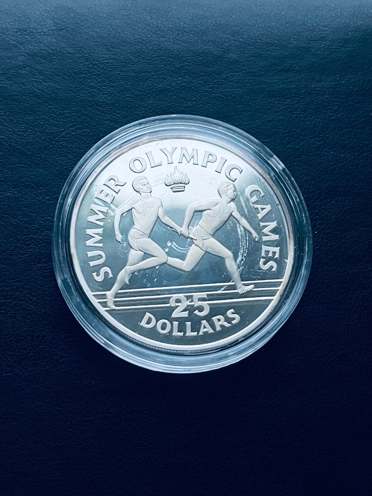 Jamaica. 25 Dollars 1988 silver coin, with a certificate  (No reserve price) #1.0