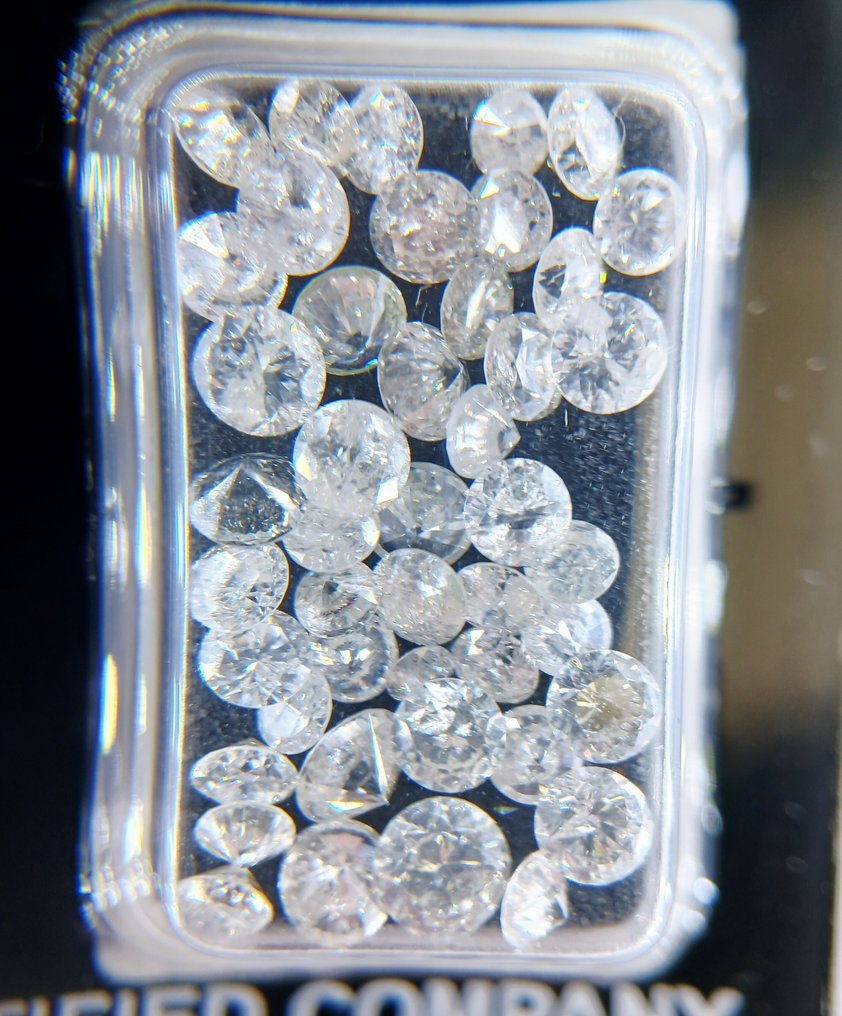 No reserve price - 45 pcs Diamond (Natural) - 5.05 ct - Round - D (colourless), H - SI1, I1 - Gemmological Centre Israel (G.C.I.) #1.0