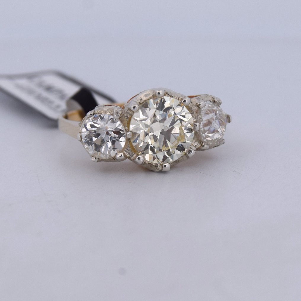 鸡尾酒戒指 - 18K包金 黄金 -  3.20ct. tw. 钻石 (天然)  - 钻石 #2.1