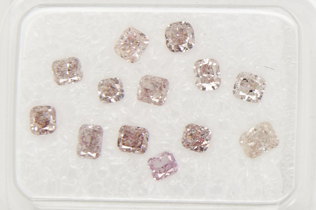 χωρίς τιμή ασφαλείας - 13 pcs Διαμάντι  (Φυσικό)  - 1.00 ct - Κούσιον - SI1, SI2, I1, I2, I3 - Gem Report Antwerp (GRA) #2.1