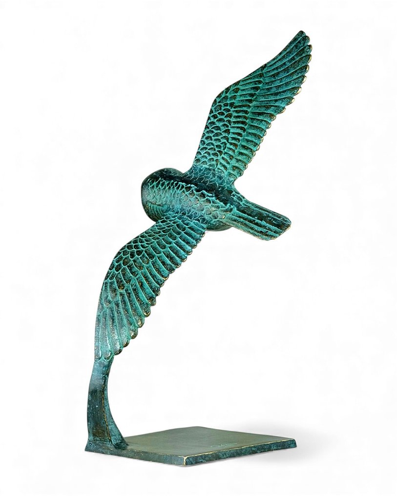 Signed - Γλυπτό, Flying Owl - 53 cm - Μπρούντζος #4.3