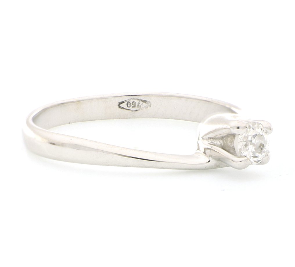 χωρίς τιμή ασφαλείας - Δαχτυλίδι - 18 καράτια Λευκός χρυσός -  0.18ct. tw. Διαμάντι (Φυσικό)  #2.1