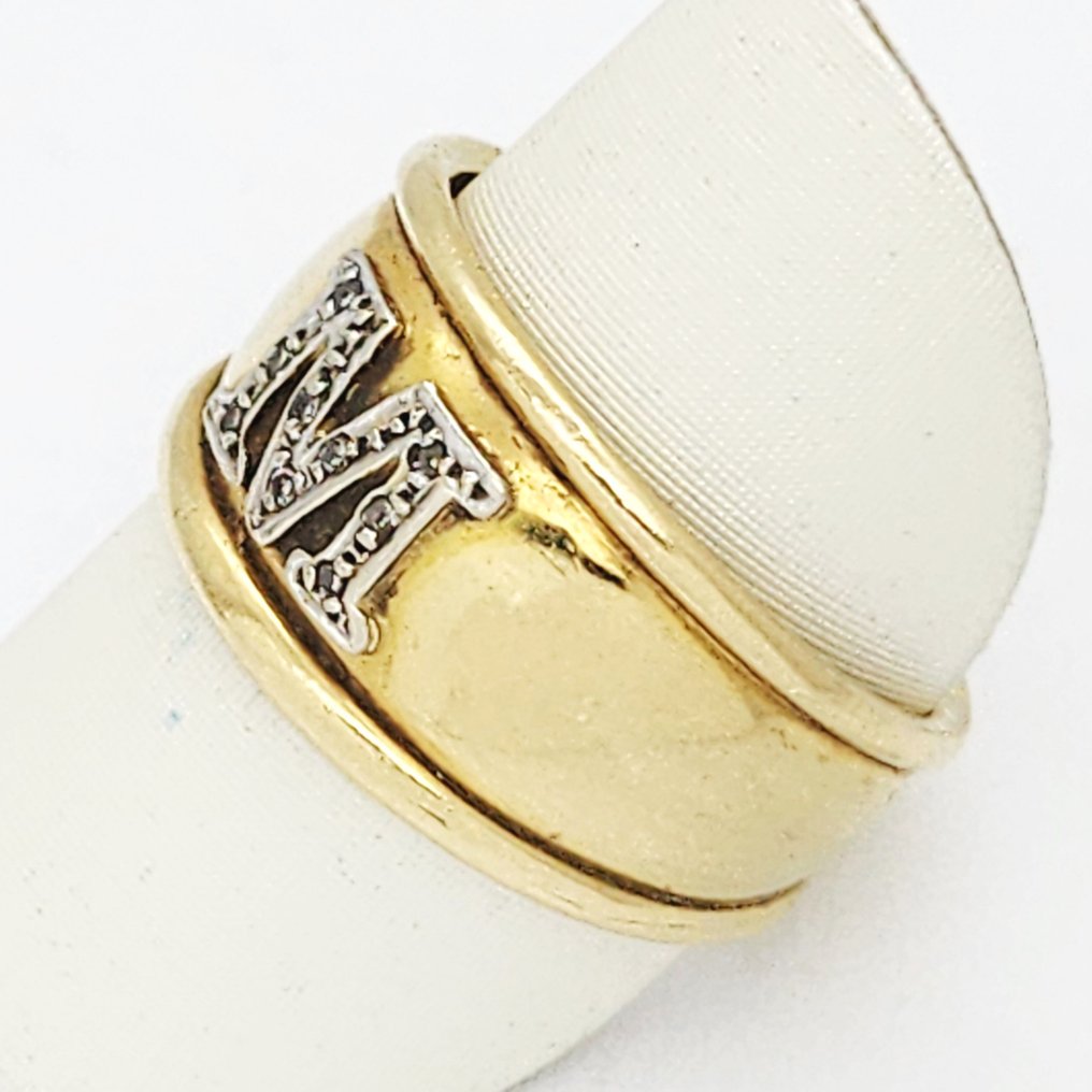 Δαχτυλίδι - 18 καράτια Κίτρινο χρυσό -  0.05ct. tw. Διαμάντι (Φυσικό)  #2.1