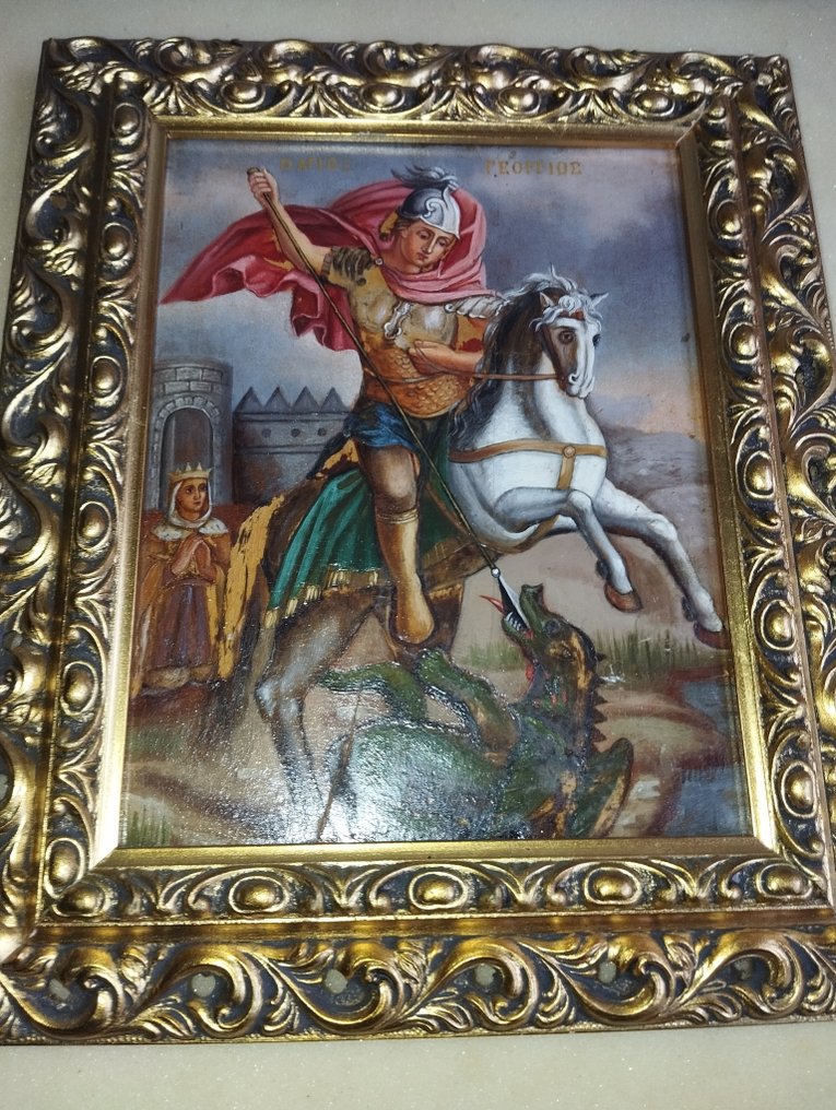 Εικόνα - Γεώργιος ο Δρακοκτόνος - Ξύλο - Χειροποίητο - 25 × 30 εκ. #3.2