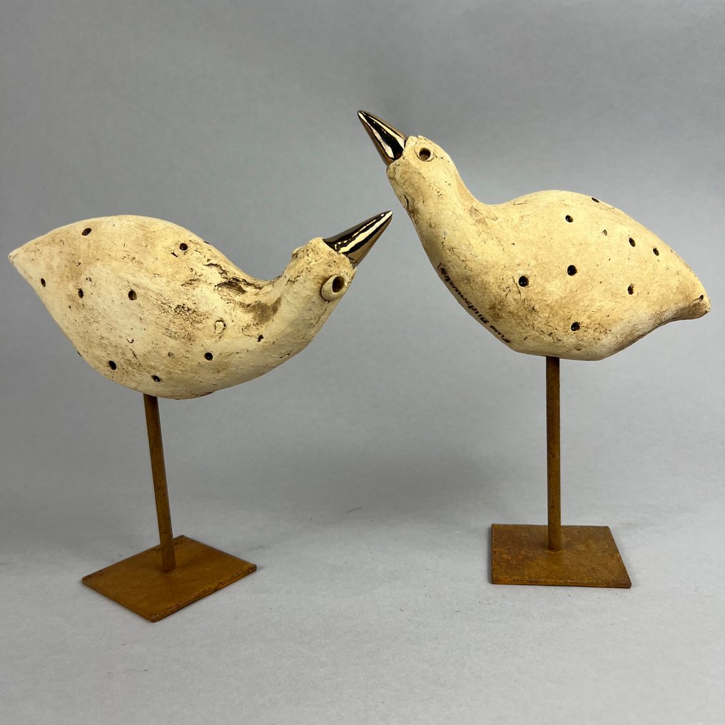 Ewa Budzowska - No reserve - 2 big birds (with 24carat gold) #2.1