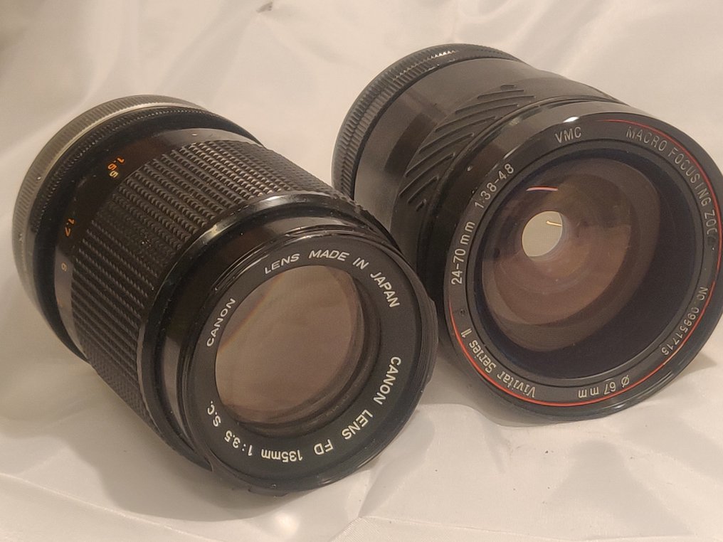 Canon, Vivitar FD 3,5/135mm Tele + 3.8-4.8/24-70mm Objectif à focale variable #1.0