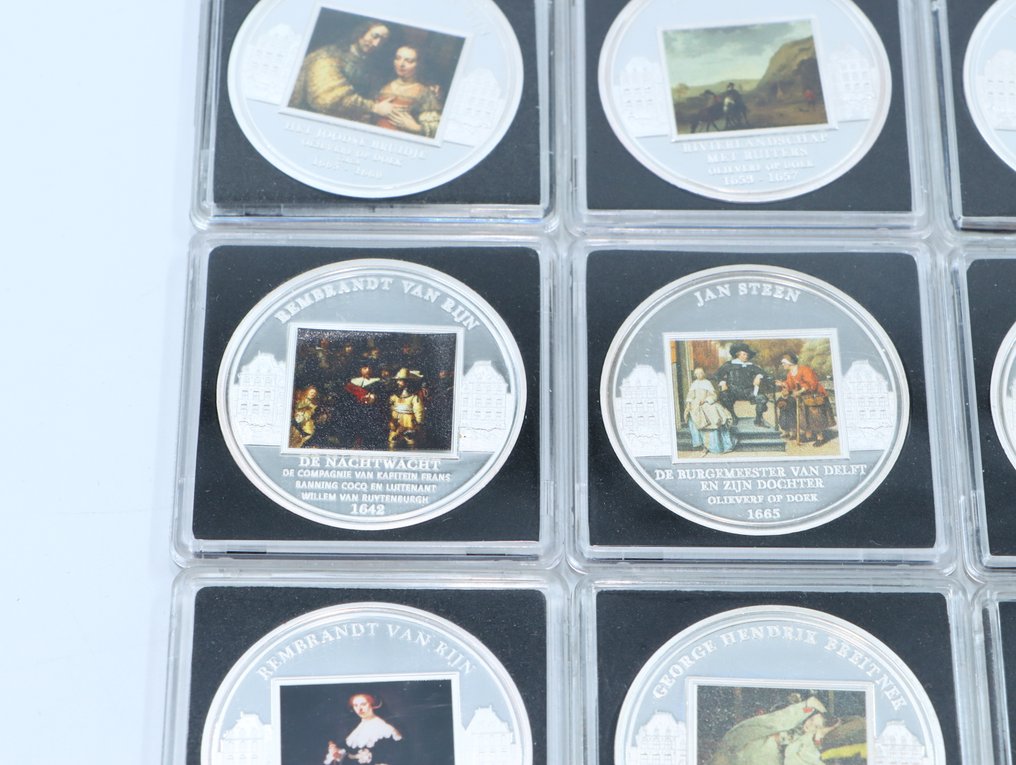 World. 16x Diverse Penningen (Verzilverd)  (No reserve price) #4.3