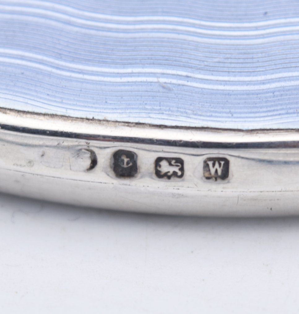 Hand mirror- Guilloché enamel - (Birmingham, 1921) - .925 silver #2.1