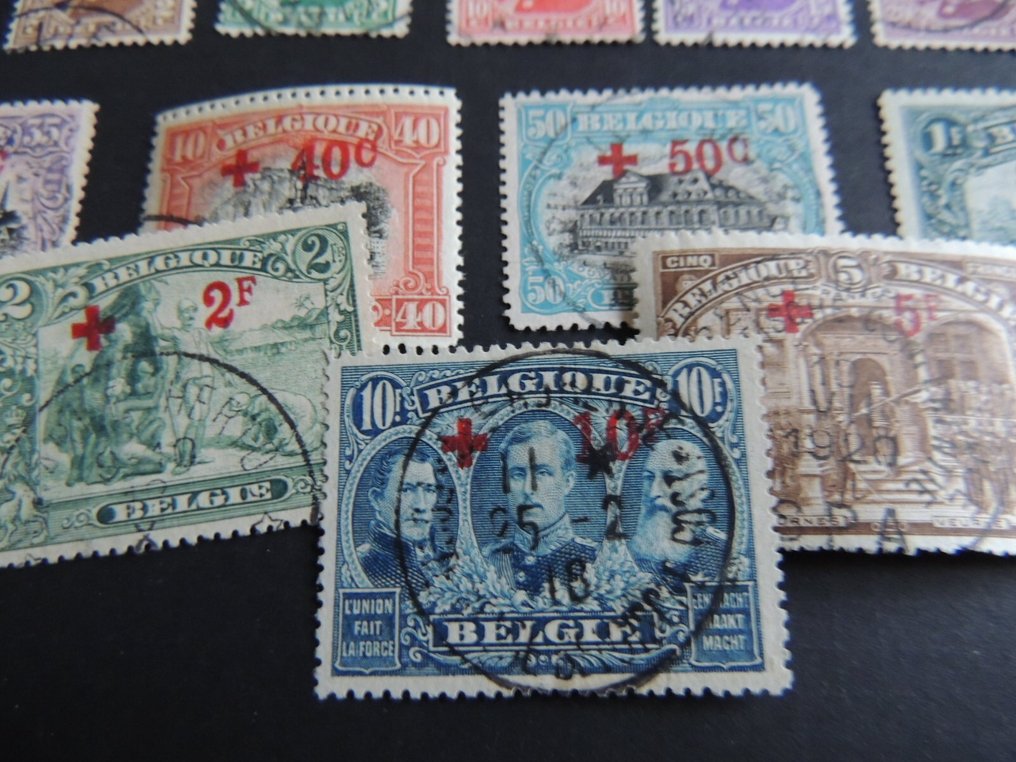 比利时 1918 - 红十字系列 Cob # 150/163 c/v 1650 € #1.0