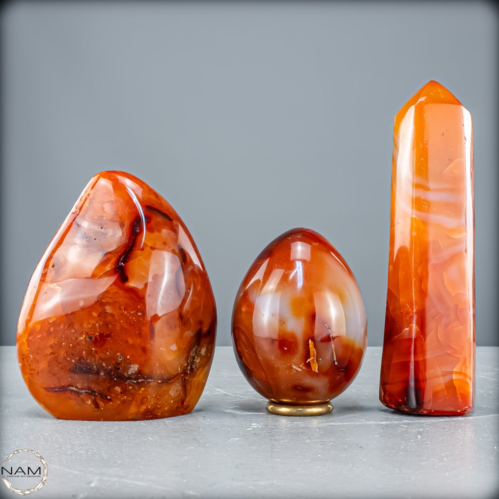 Πάθος και φωτιά Μοναδικό σετ από Carneol γεμάτο ζωτική ενέργεια.- 960.16 g - (3) #1.0