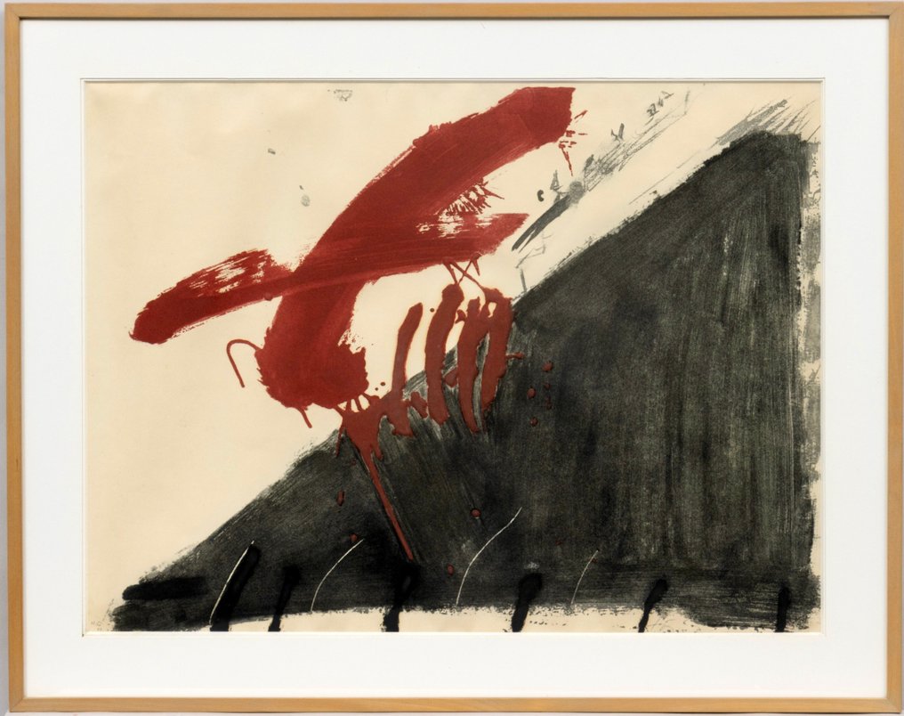 Antoni Tapies (1923-2012) - Negre i roig (Quatre ditades), 1976 #1.0