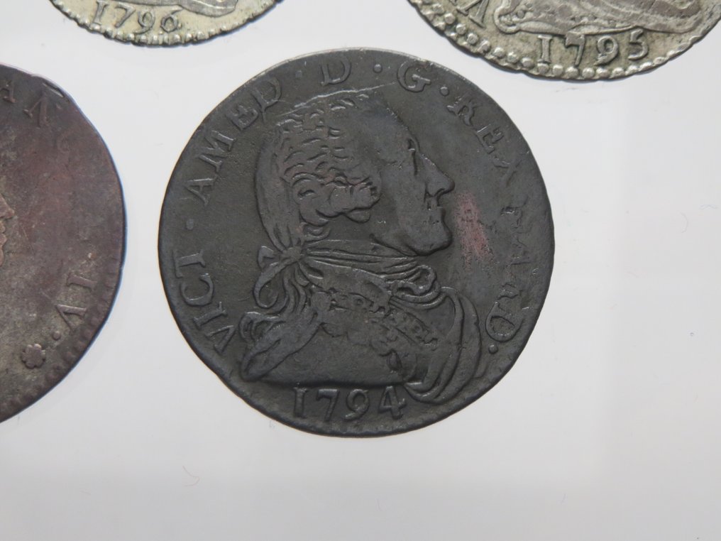 意大利， 撒丁岛王国 Lotto di 5 monete (XVIII secolo)  (没有保留价) #3.2