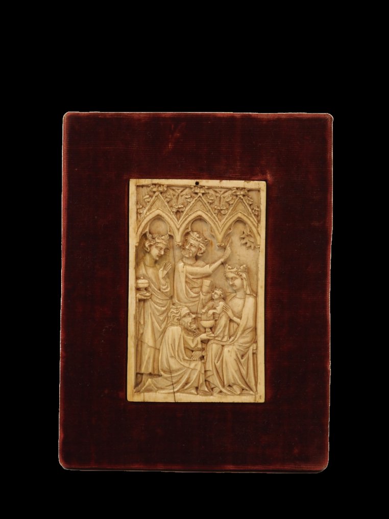 浮雕, Ivory Writing Tablet with the Adoration of the Magi, ca. 1400 - 9.4 cm - 象牙 #2.1