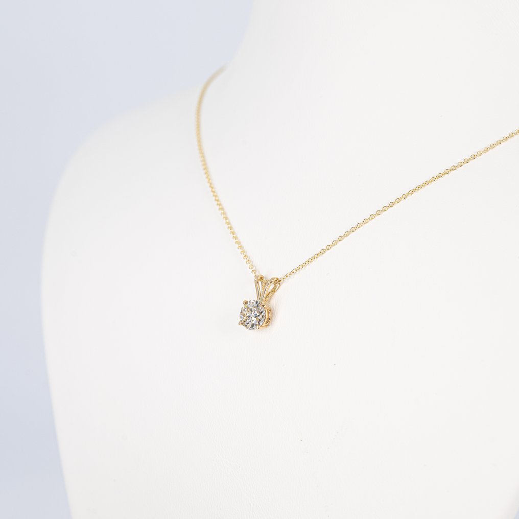 χωρίς τιμή ασφαλείας - Κολιέ με μενταγιόν - 14 καράτια Κίτρινο χρυσό - 0.91ct. tw. Διαμάντι (Φυσικού χρώματος) - ΙΓΙ #3.2