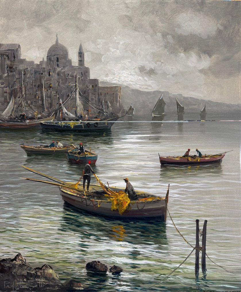 Pasquale Vuotto (1958) - Marina di torre del greco in controluce #1.0