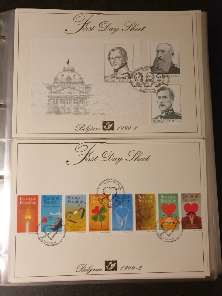 Βέλγιο 1999/2003 - Συλλογή First Day Sheets (FDS) σε άλμπουμ Leuchtturm με προστατευτική θήκη. #1.0