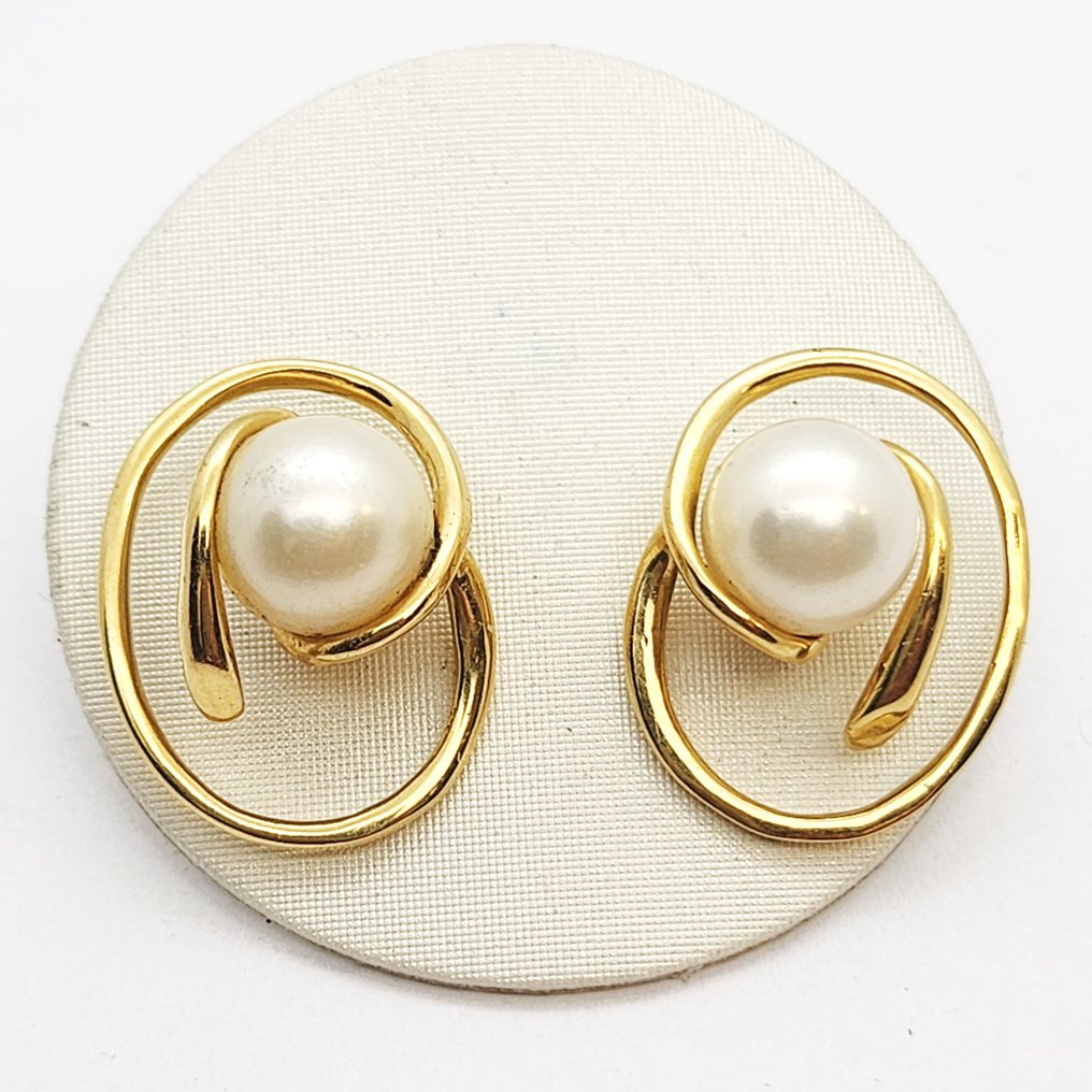 Drop fülbevaló - 18 kt. Sárga arany Gyöngy #1.0