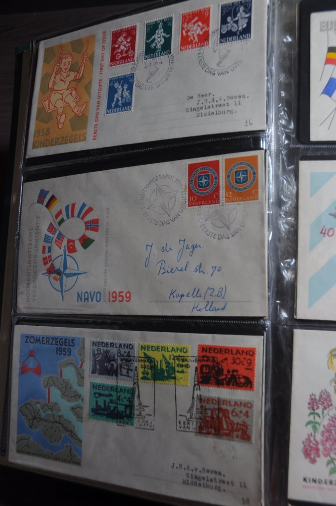 Netherlands  - Collection of FDCs from the 1950s in various albums. #4.3