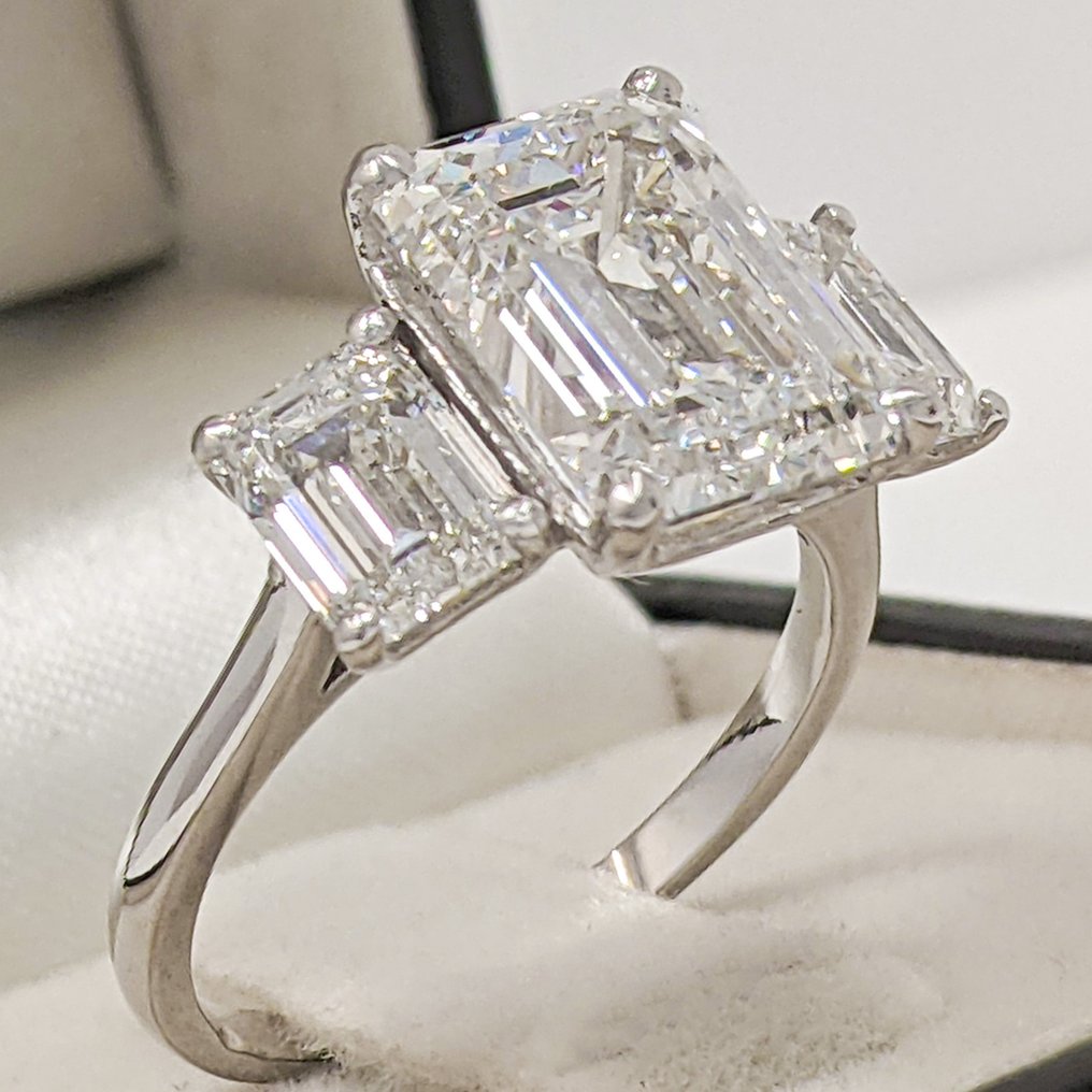 χωρίς τιμή ασφαλείας - Δαχτυλίδι - 14 καράτια Λευκός χρυσός - 7.15ct. tw. Διαμάντι (Εργαστηριακής καλλιέργειας) - Διαμάντι - E-F VVS2 IGI #2.1