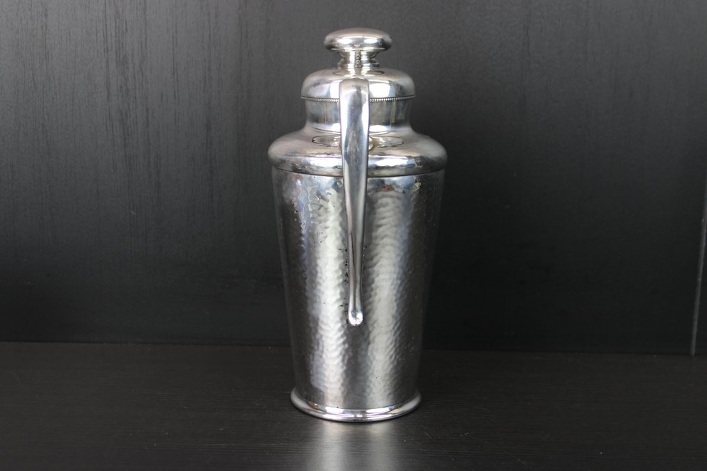 Meriden S.P. Co - 鸡尾酒调酒器 -  Art Deco 镀银锤打鸡尾酒摇壶。 - 镀银 #4.3