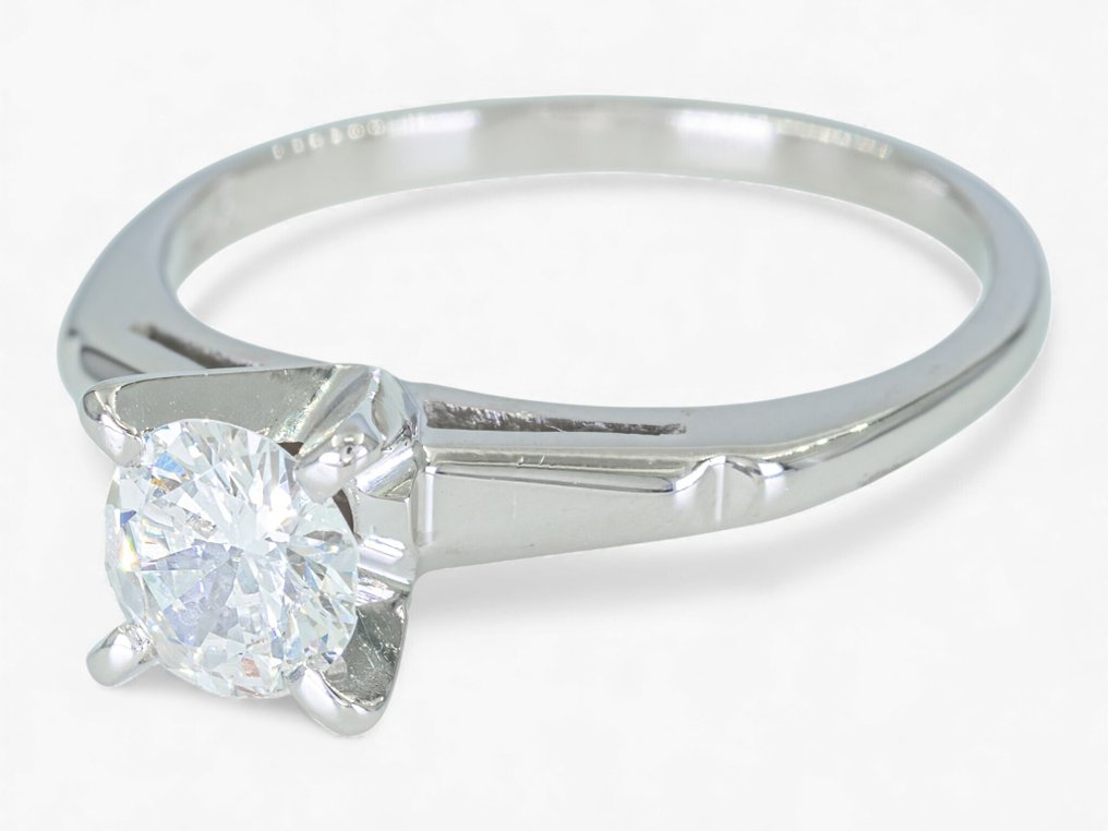 沒有保留價 - 戒指 - 14 克拉 白金, HRD Antwerp -  0.65ct. tw. 鉆石 (天然) #4.3