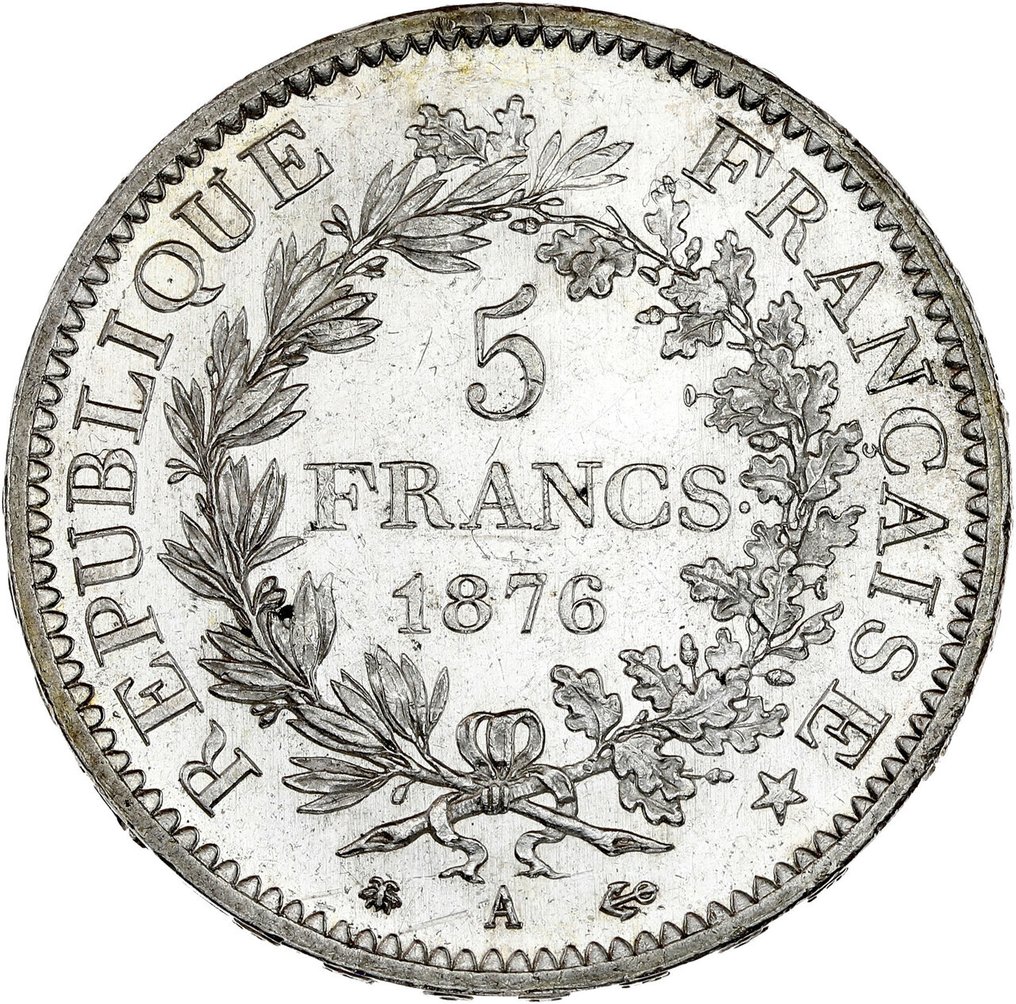France. 5 Francs 1876-A Hercule  (No reserve price) #1.0