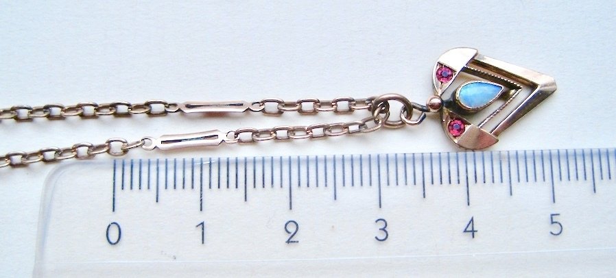 χωρίς τιμή ασφαλείας - Σετ κοσμημάτων 2 τεμαχίων Επιχρυσωμένο Οπάλιο - Συνθετικός πολύτιμος λίθος #2.1