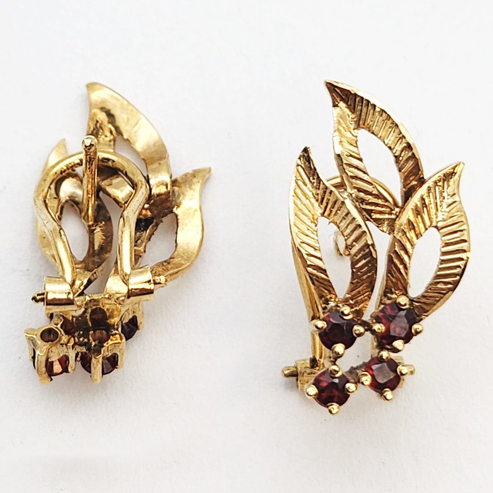 Σκουλαρίκια - 18 καράτια Κίτρινο χρυσό -  0.32ct. tw. Γρανάτης #2.1