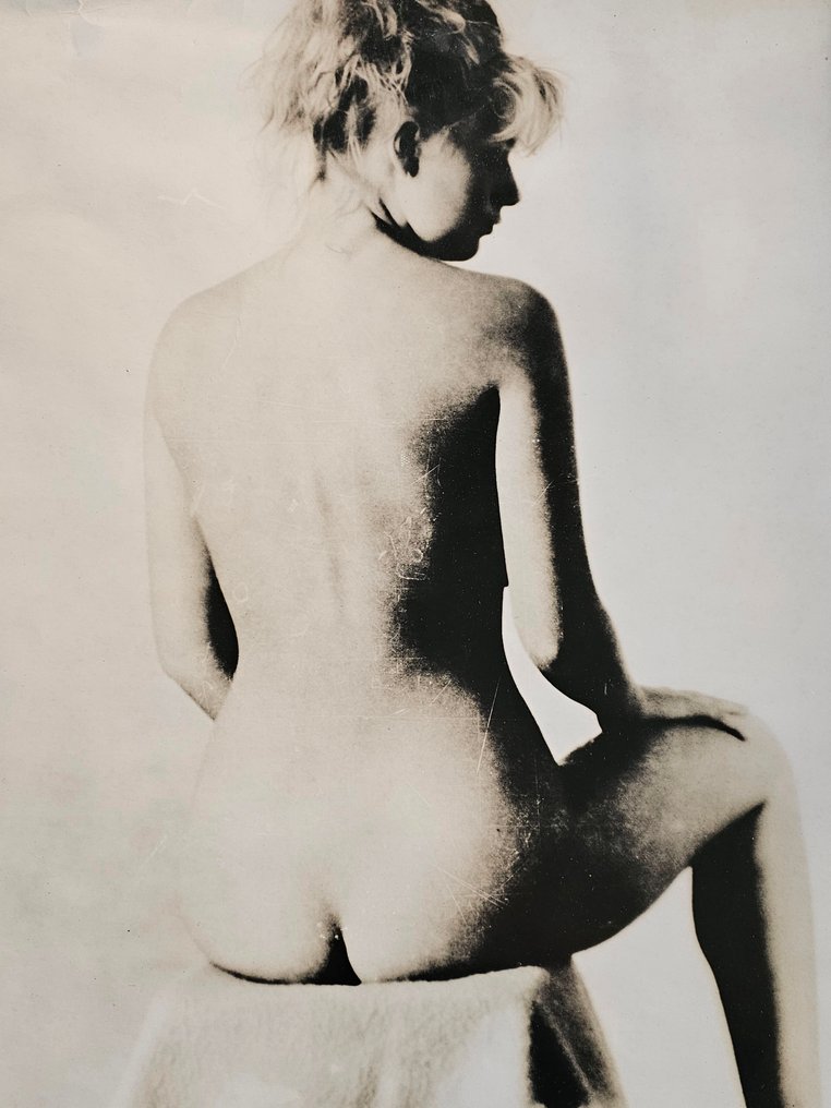 Michael Joseph (1941-) - Nude on upturned bucket #1.0