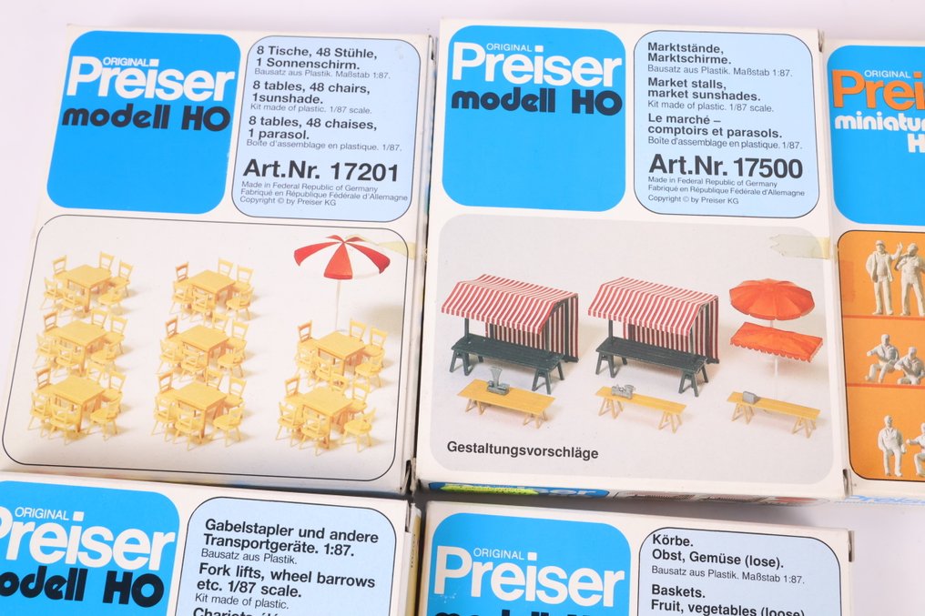 Preiser H0 - 17201/17107/17500/17502/16335/51008/151026 - Statuette di modellini di treni (7) - 7 set con figure e accessori. #4.3