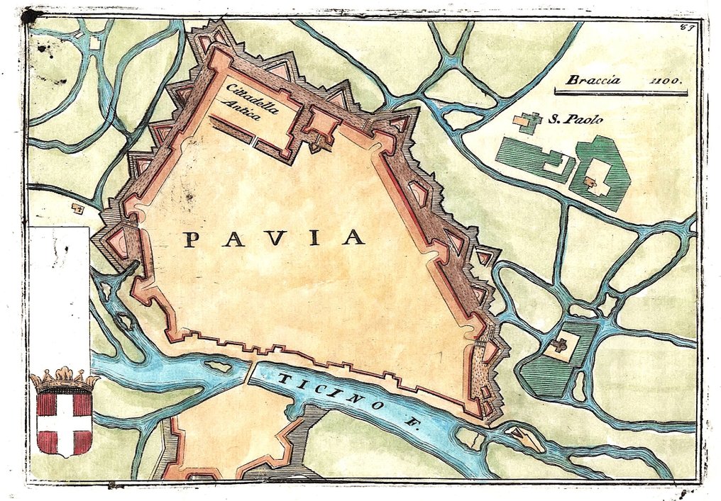 Ιταλία - Πάβια, Λομβαρδία; V. M. Coronelli - Pavia - 1701-1720 #1.0