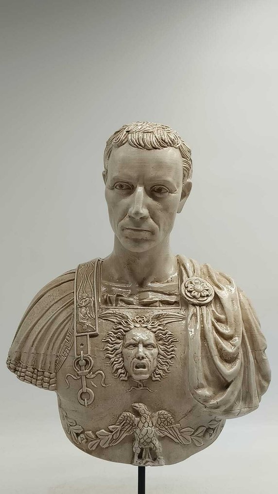 雕塑, Busto di Giulio Cesare - 47 cm - 大理石粉 #4.3