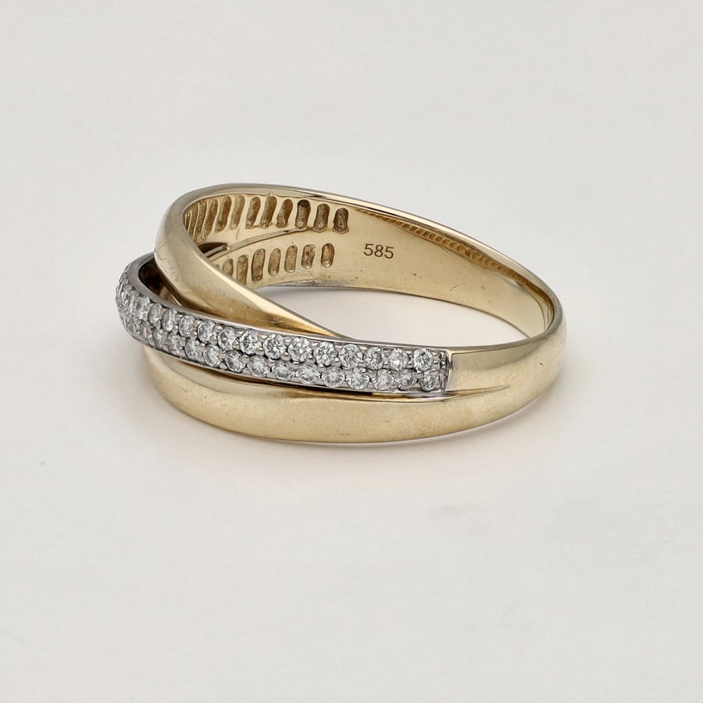 Δαχτυλίδι - 14 καράτια Κίτρινο χρυσό -  0.63ct. tw. Διαμάντι (Φυσικό)  #2.1
