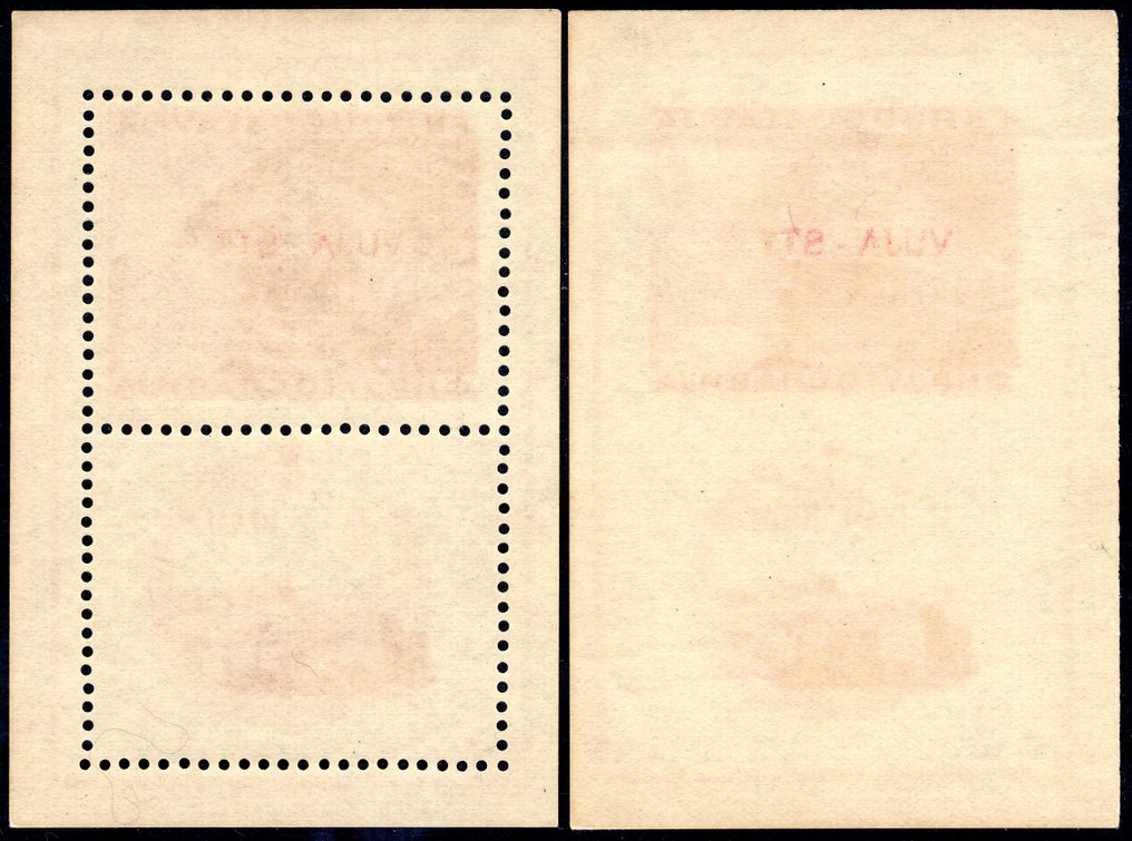 的里雅斯特 - B区 1950 - 宣传册“南斯拉夫铁路百年”——两份全新宣传册，配有完整橡胶——品质优良 - Sassone n. 1+2 #1.0