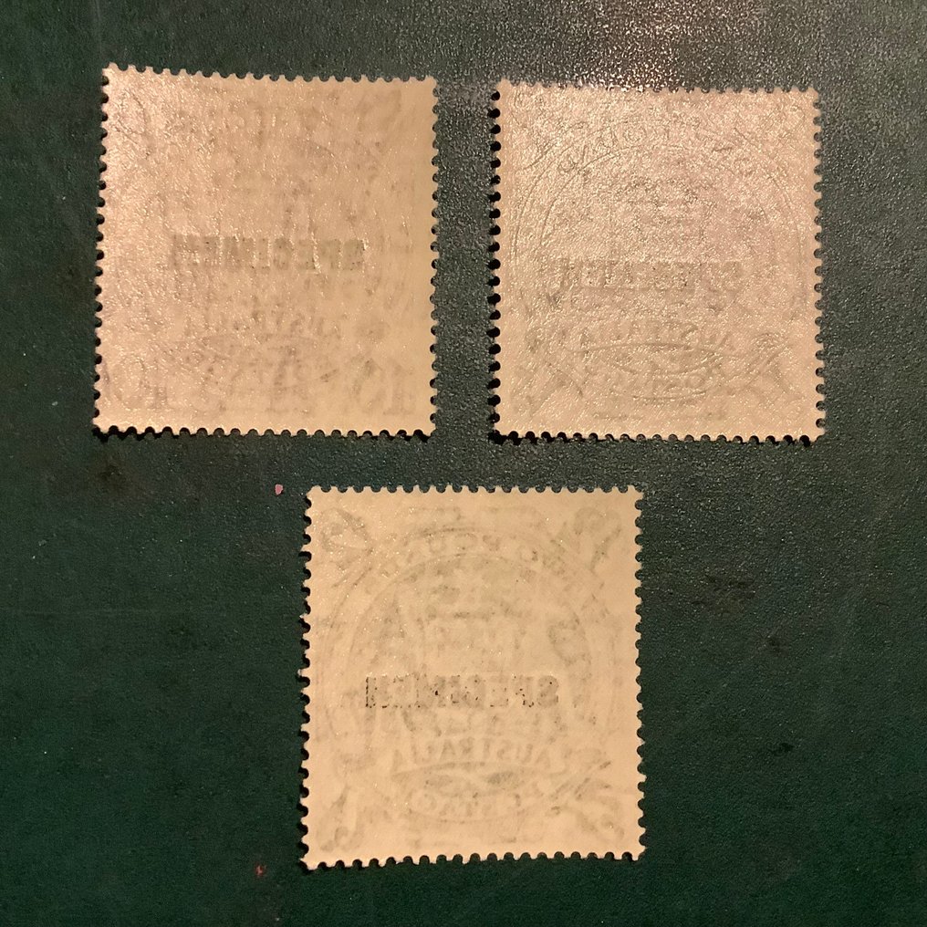 澳大利亚 1946/1950 - 袋鼠和鸵鸟带有样本印花 - Scott #2.1