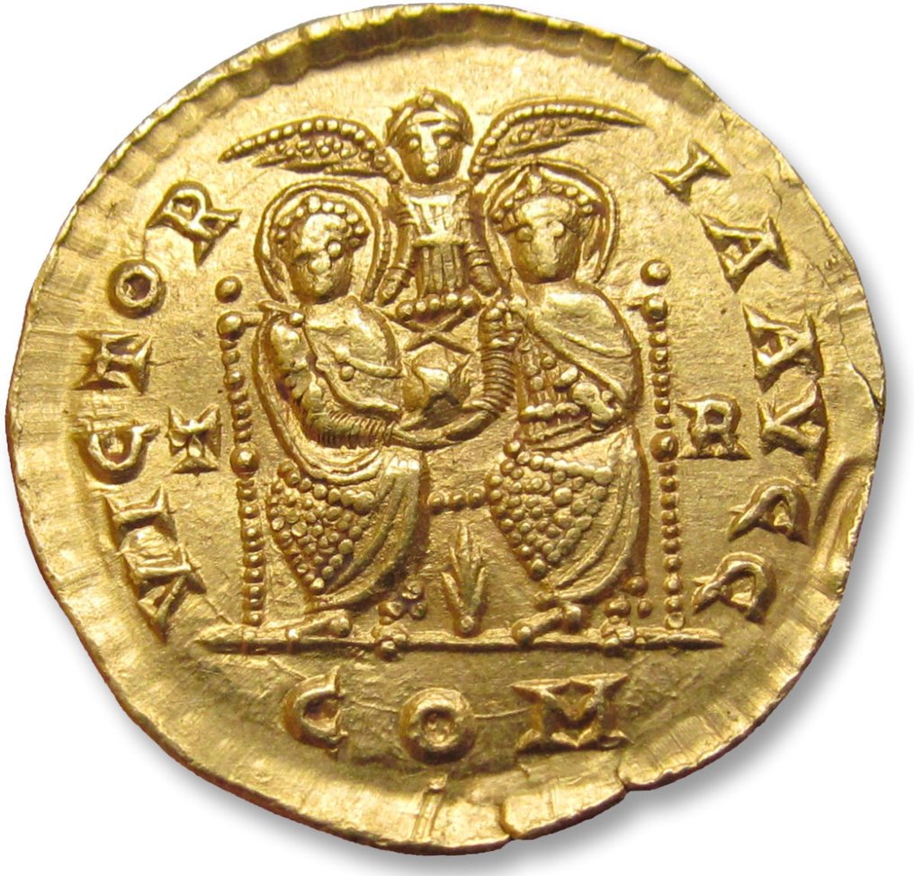 Római Birodalom. Valentinian II (AD 375-392). Solidus Treveri (Trier) mint 388-392 A.D. - mintmark T R in fields - scarce type & rare mint for this type! #1.0