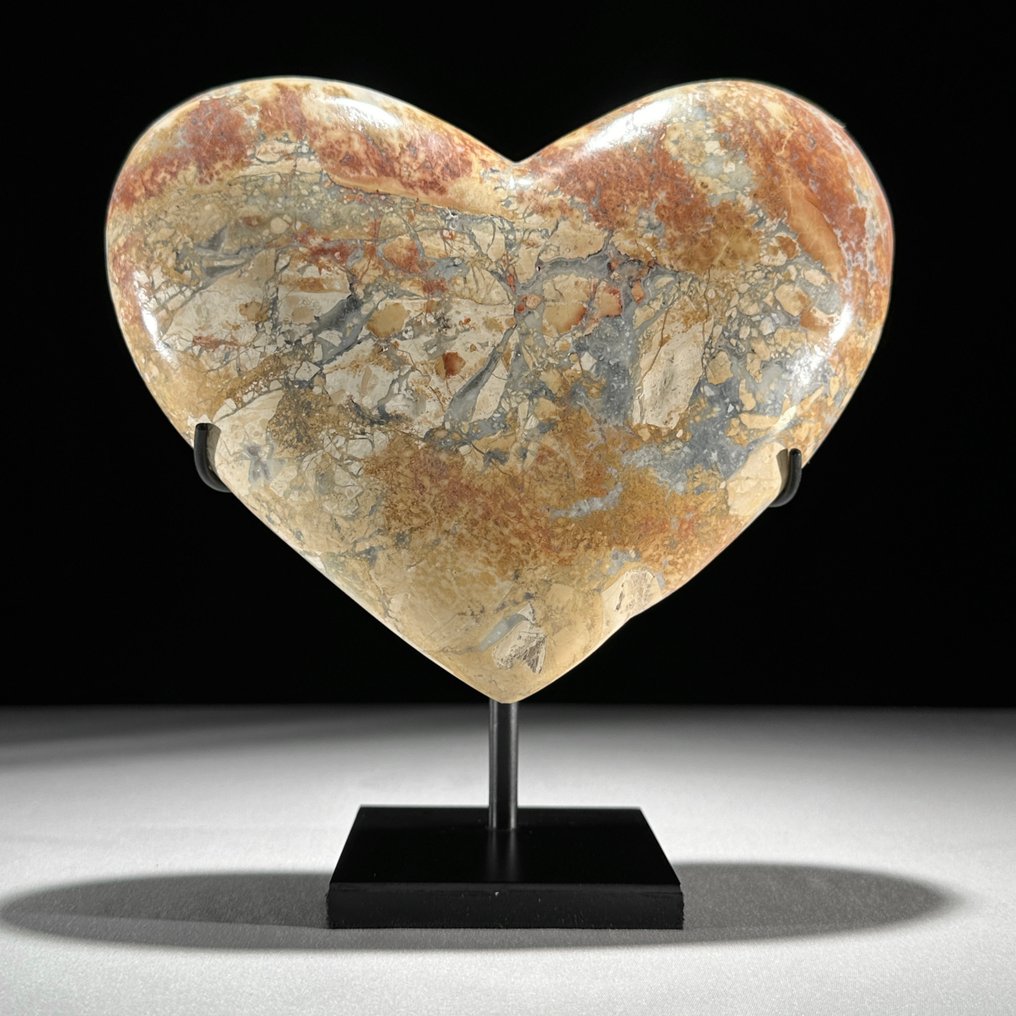 无底价 - 令人惊叹的Maligano Jasper和Calcite一对 心形的和水晶簇- 3500 g - (2) #2.1