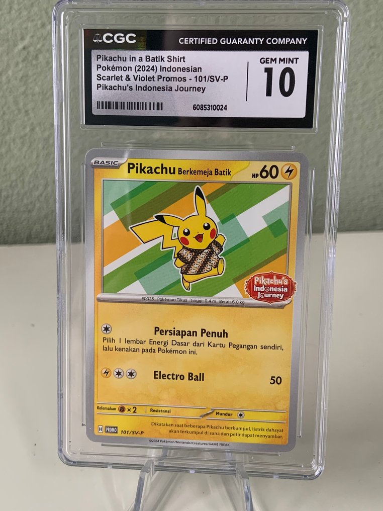 Pokémon - 1 Graded card - Pikachu 101/SV-P Promo card - CGC 10 - Scarlet & Violet - Pikachu's Indonesia Journey #1.0